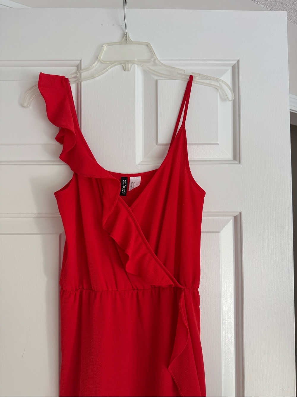 H&M Red Ruffle Wrap Midi Dress - Picture 7 of 8